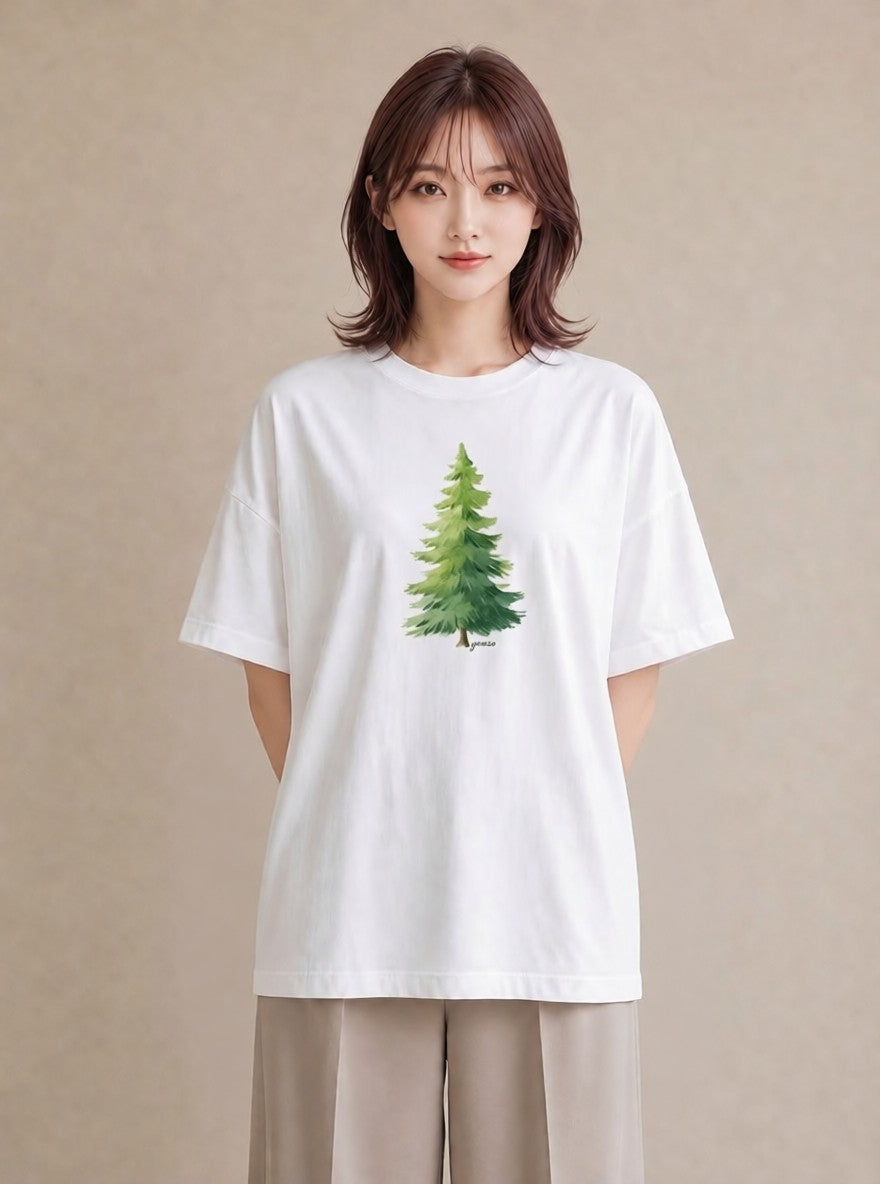 デザインTシャツ レディース 木 植物 ボタニカル イラスト シンプル 姉妹 送別ギフト 白T