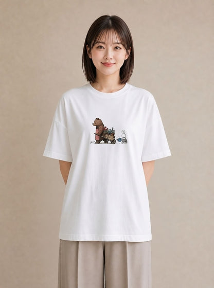 Tシャツ レディース さくら 桜 桜の枝 イラスト こなれ感 カフェ巡り 女子会 白T
