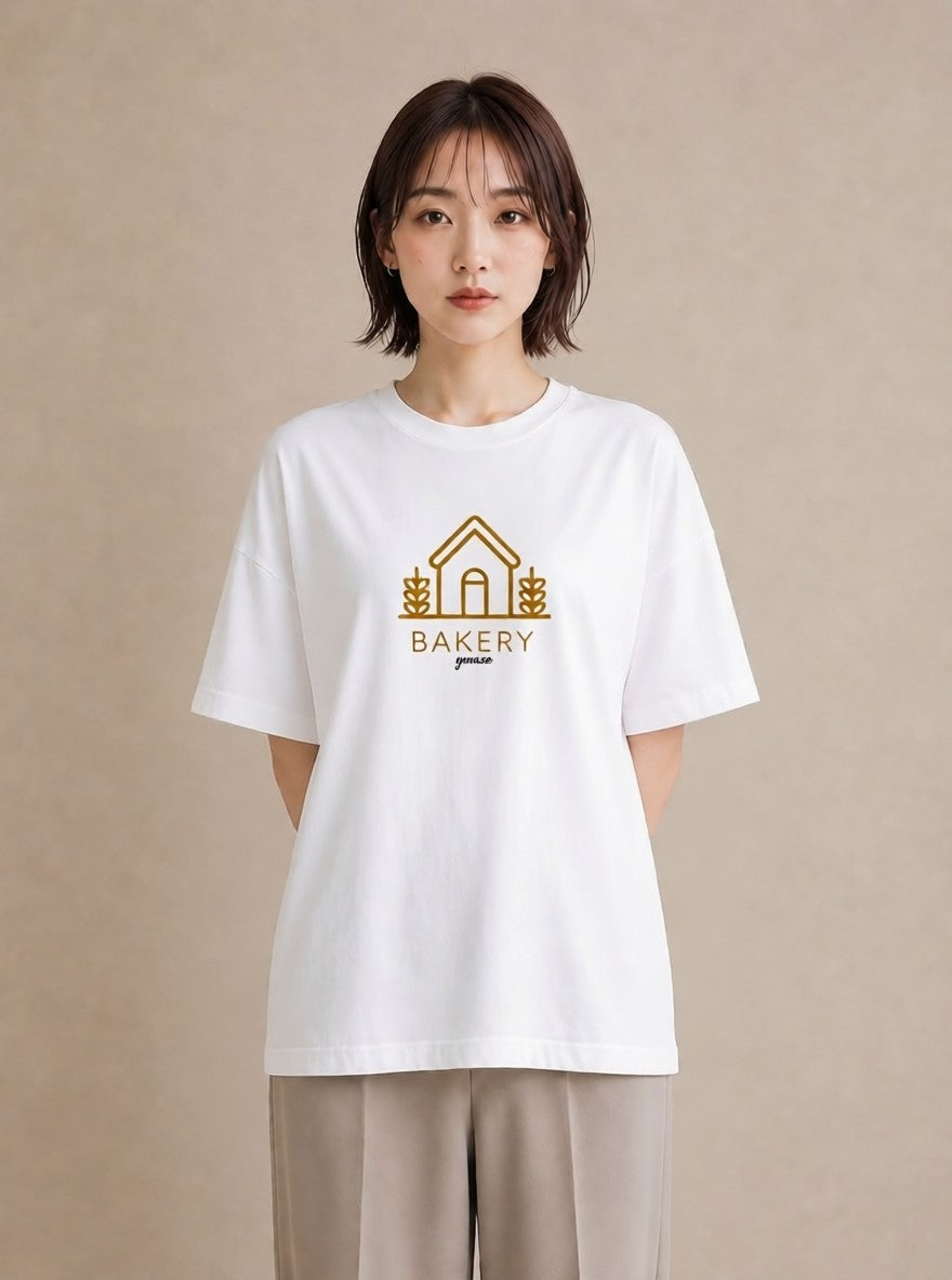 デザインTシャツ レディース パン ベーカリー イラスト カフェコーデ 綿100 デート 白T