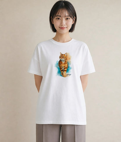 Tシャツ レディース 三毛猫 みけねこ 三毛 猫 ねこ イラスト ゆるコーデ ギフト 母の日 白T