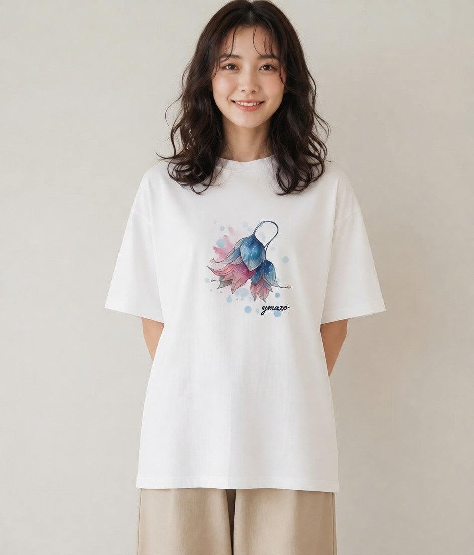デザインTシャツ レディース 魚座 星空 宇宙 イラスト 淡色 春コーデ 姉妹 白T