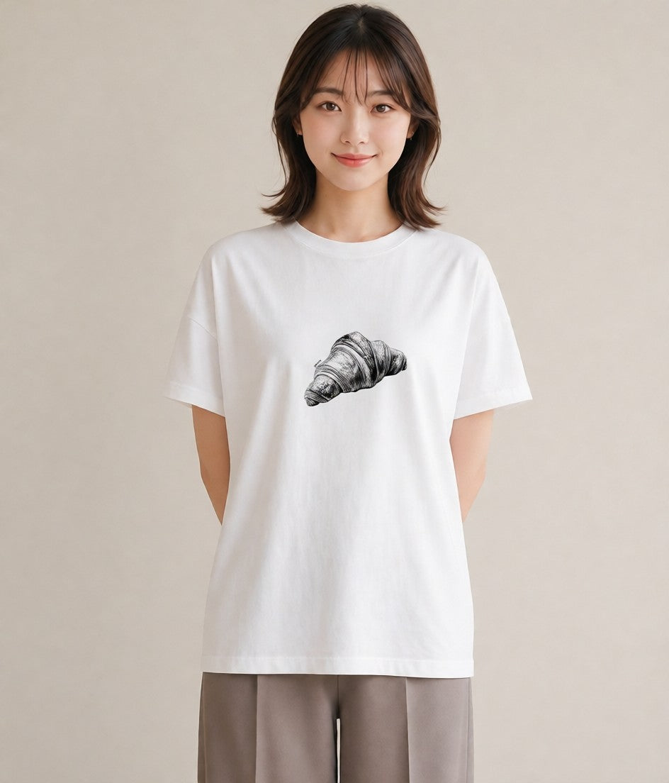 デザインTシャツ レディース パン ベーカリー レトロ イラスト 個性的 在宅 公園 白T