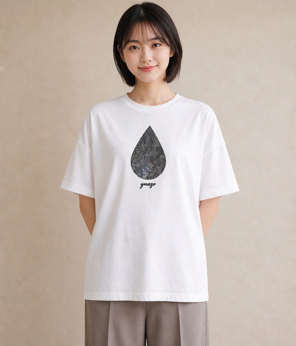 プリントTシャツ レディース 手鏡 アンティーク レトロ ナチュラル イラスト ママ カフェ服 白T