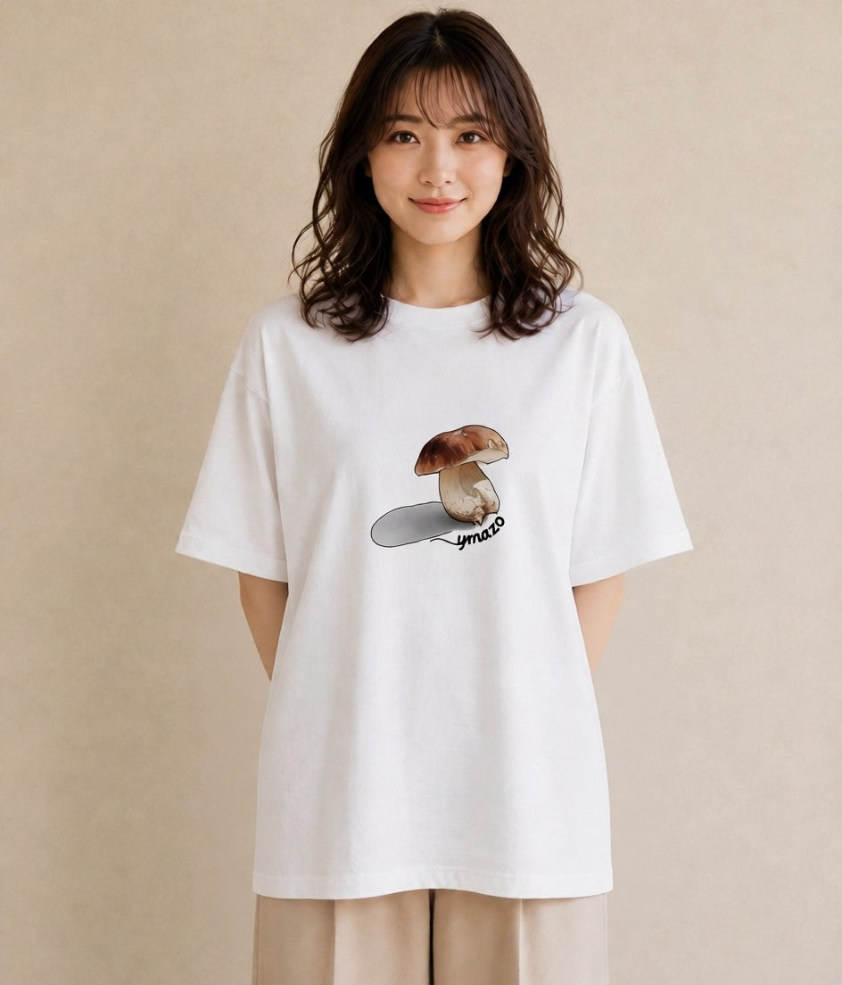 Tシャツ レディース きのこ 植物 ボタニカル イラスト 抜け感 ギフト 母の日 白T