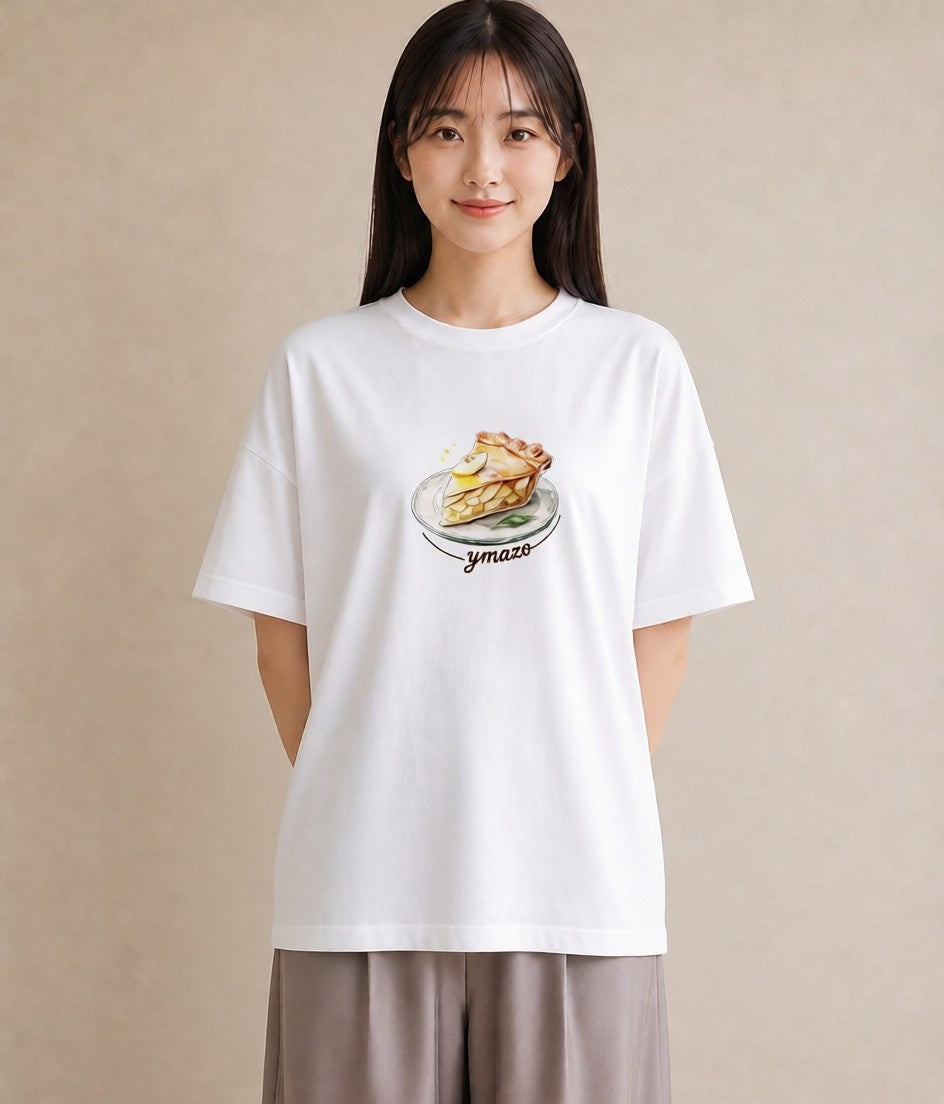 半袖Tシャツ レディース クロワッサン 食べ物 フード イラスト 抜け感 お出かけ 普段着 白T