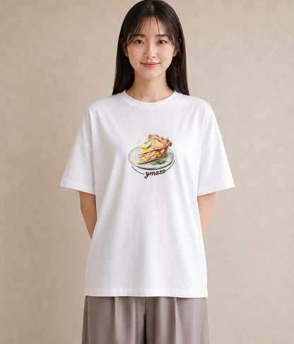 半袖Tシャツ レディース クロワッサン 食べ物 フード イラスト 抜け感 お出かけ 普段着 白T