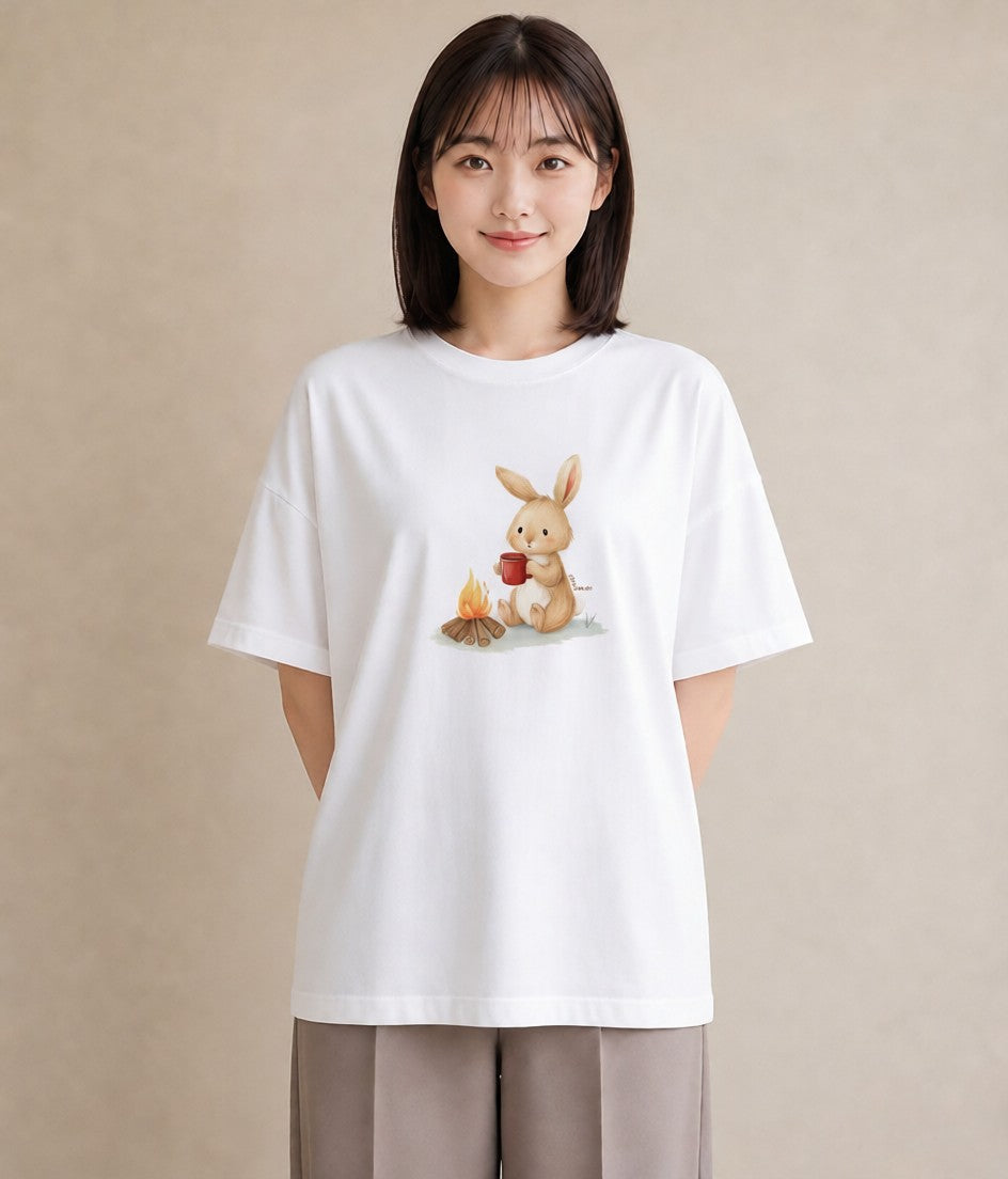 半袖Tシャツ レディース ココア 食べ物 フード イラスト シック ギフト 母の日 白T