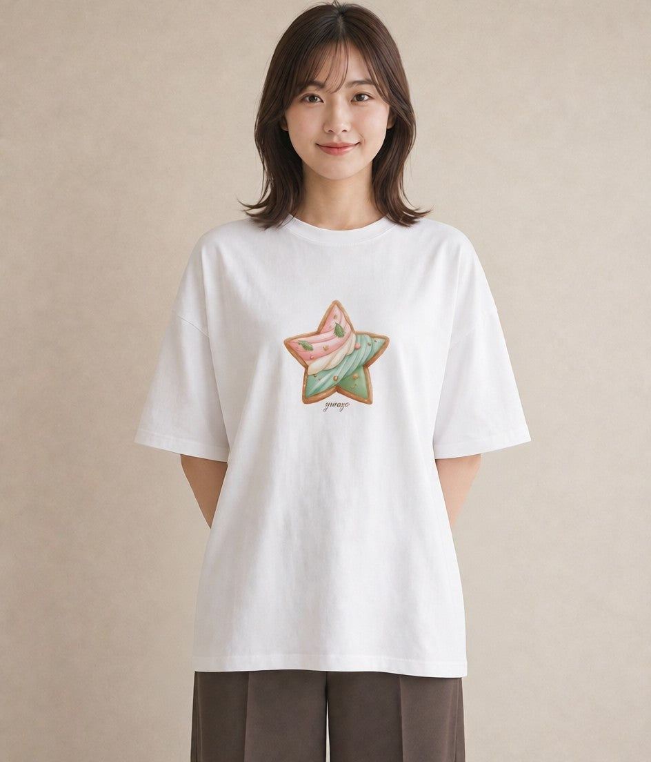 半袖Tシャツ レディース チョコ 食べ物 フード イラスト モード 休日 ペアコーデ 白T