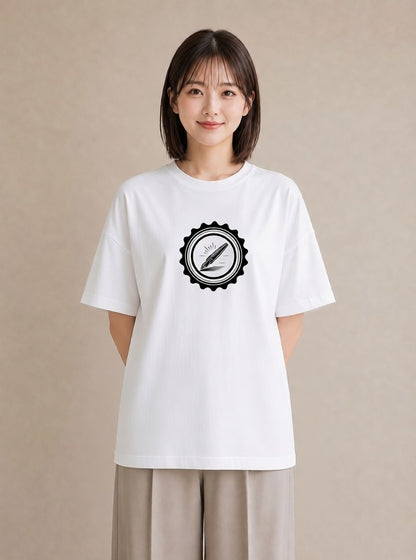 Tシャツ レディース 封蝋 手紙 アンティーク ナチュラル イラスト フェミニン 通勤 在宅 白T