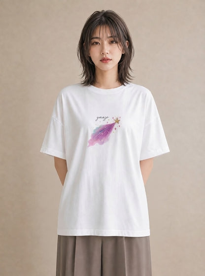 グラフィックTシャツ レディース 星空 宇宙 イラスト お洒落 ルームウェア ギフト 白T