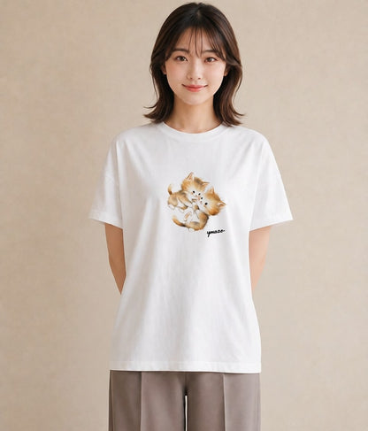 デザインTシャツ レディース 肉球 猫 ねこ イラスト きれいめカジュアル ビーチ デイリーウェア 白T