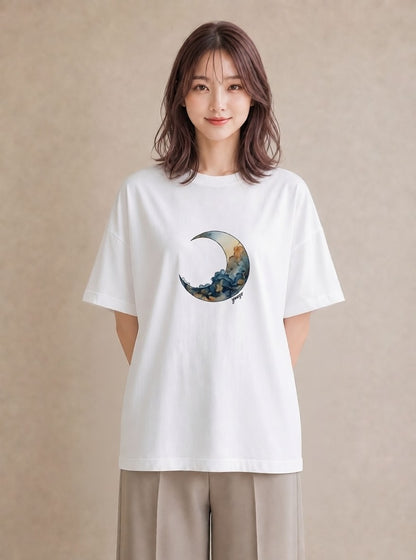 グラフィックTシャツ レディース 星空 宇宙 イラスト 普段使い 普段着 週末コーデ 白T
