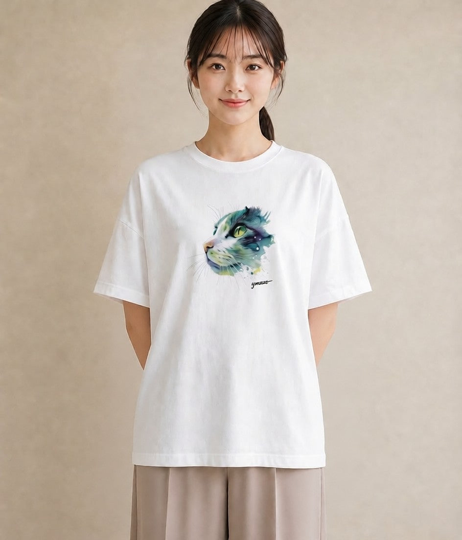 グラフィックTシャツ レディース ラグドール 猫 ねこ イラスト 線画 姉妹 送別ギフト 白T