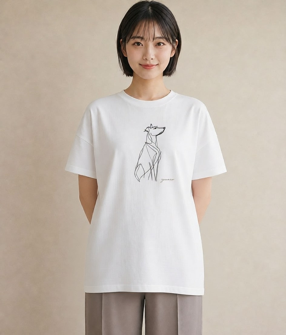 Tシャツ レディース 犬 いぬ わんこ イラスト ポップ 敬老の日 ホワイトデー 白T