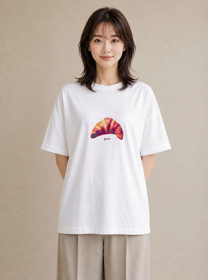 デザインTシャツ レディース パン ベーカリー レトロ イラスト ヴィンテージ風 自分用 ルームウェア 白T
