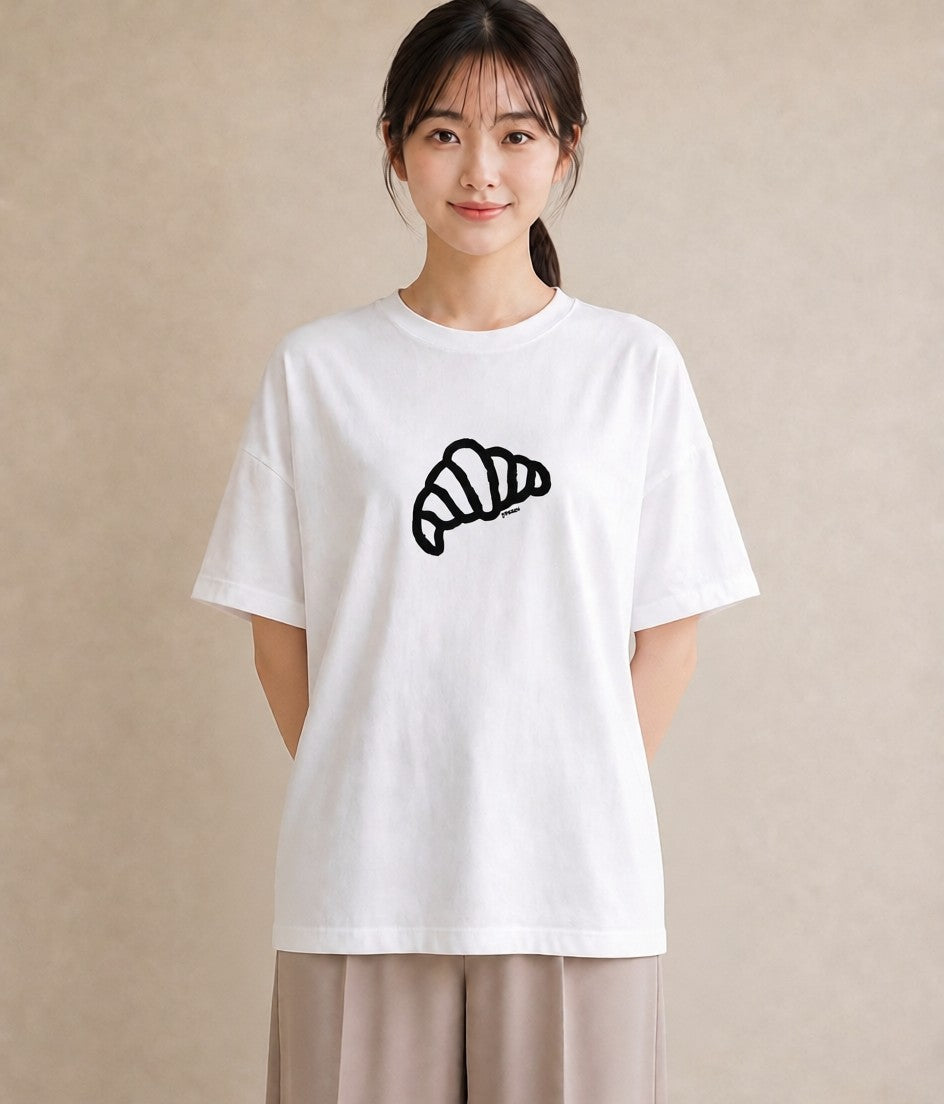 Tシャツ レディース パン ベーカリー レトロ イラスト ラフ 社会人 女性 白T