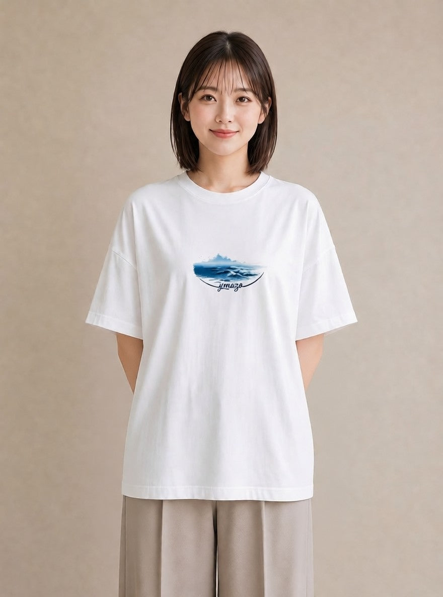 デザインTシャツ レディース 灯台 霧 海 ナチュラル アンティーク イラスト 個性的 姉妹 送別ギフト 白T