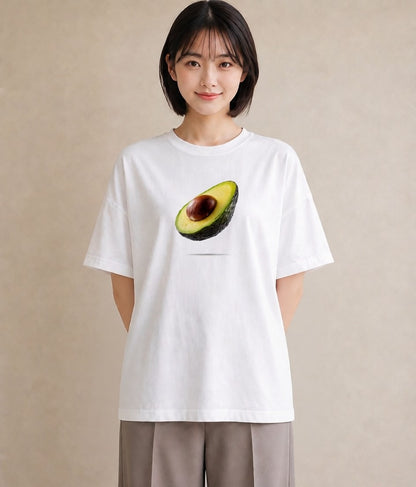 プリントTシャツ レディース アボカド 食べ物 フード イラスト シンプル 在宅 公園 白T