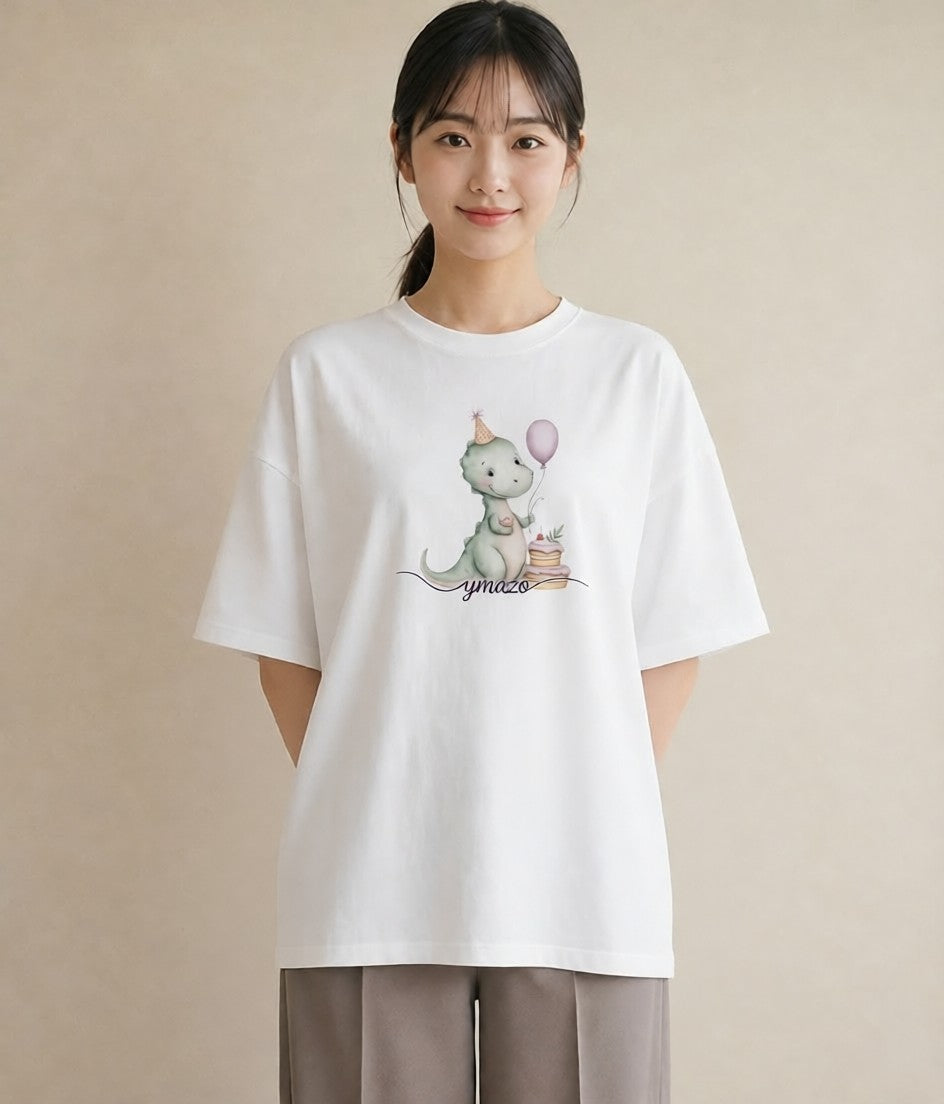グラフィックTシャツ レディース カバ 動物 アニマル イラスト カフェコーデ 買い物 夏コーデ 白T