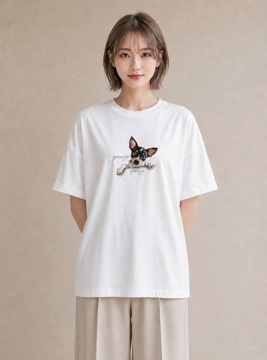 半袖Tシャツ レディース チワワ 犬 いぬ イラスト シック デイリーウェア 休日 白T