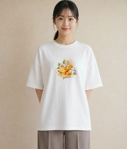 Tシャツ レディース パフェ 食べ物 フード イラスト 普段使い 旅行用 海 白T