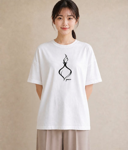 デザインTシャツ レディース 香水 香水瓶 パフューム イラスト カフェコーデ 海 カフェ巡り 白T