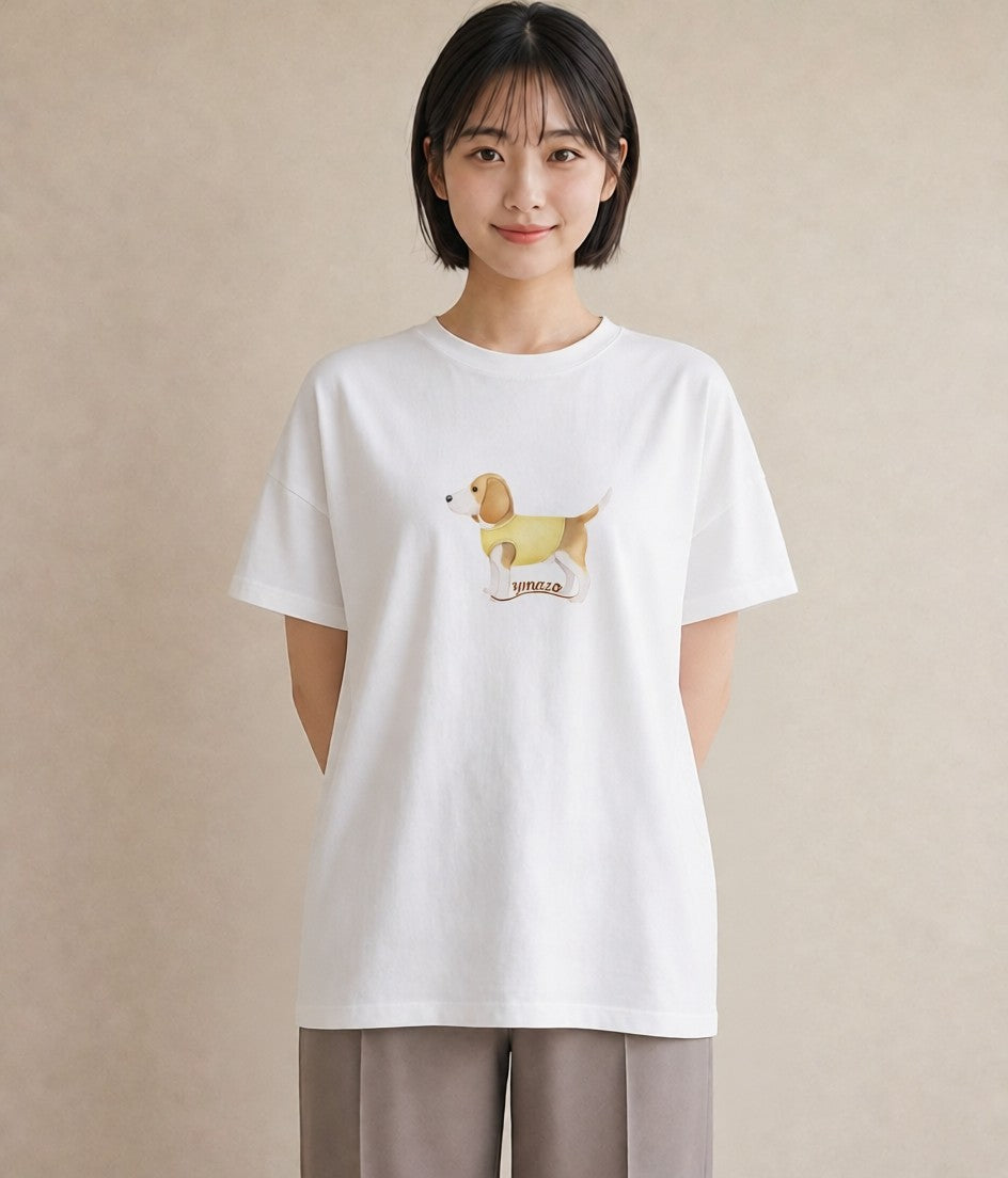 グラフィックTシャツ レディース 子犬 犬 いぬ イラスト モード お出かけ 普段着 白T