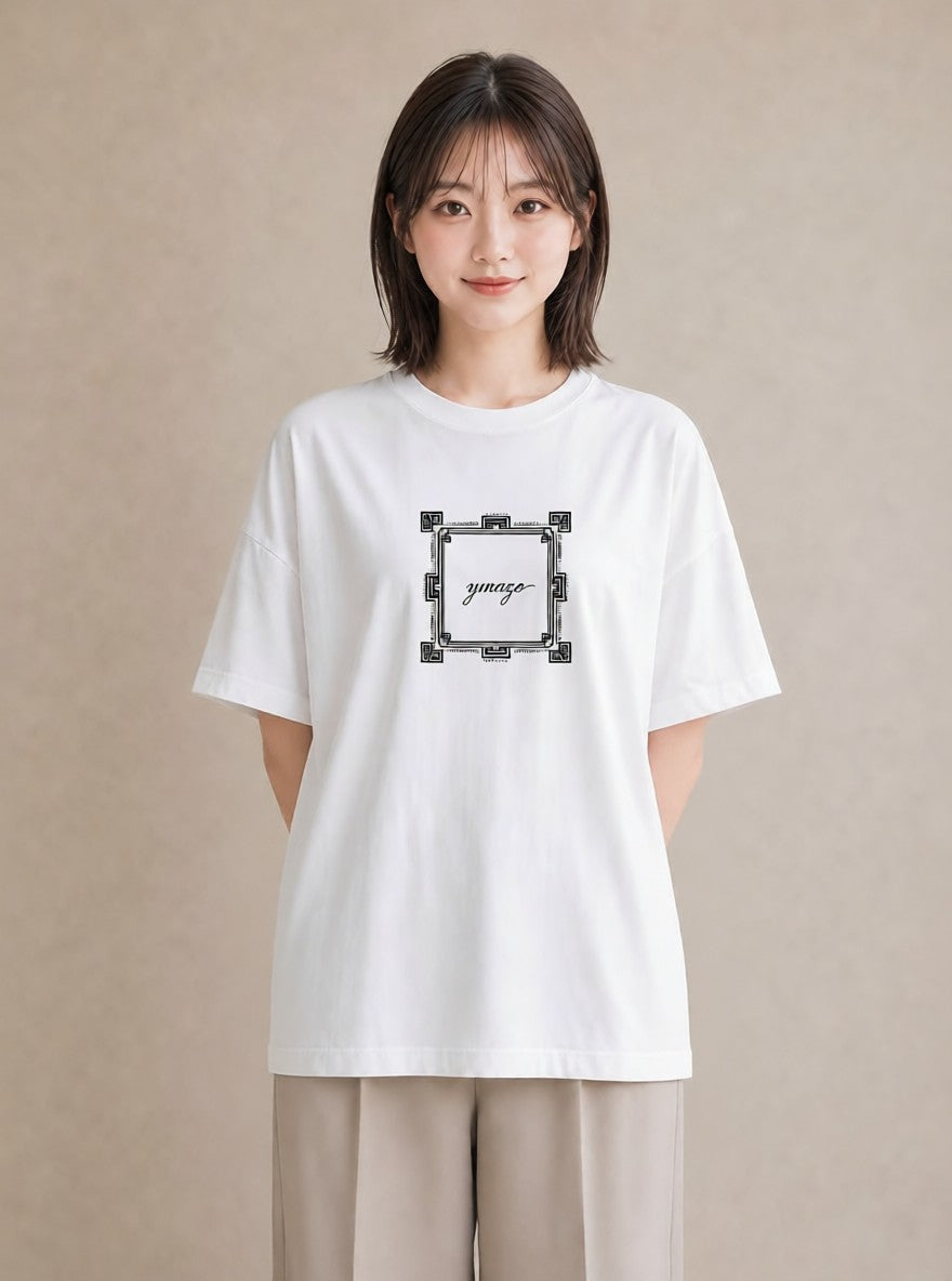 デザインTシャツ レディース レースハンカチ レース ハンカチ ナチュラル アンティーク イラスト ラフカジュアル レイヤード 友達ギフト 白T