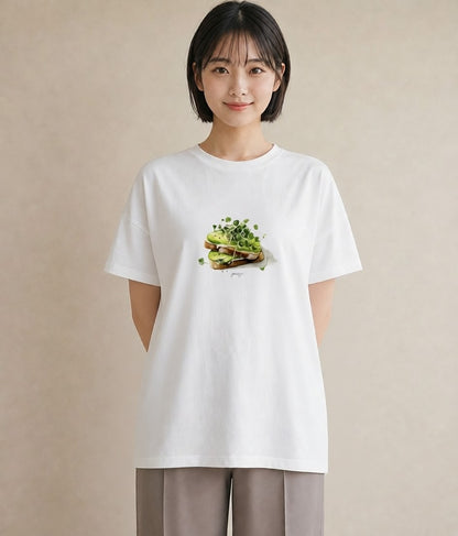 グラフィックTシャツ レディース アボカド 食べ物 フード イラスト 水彩風 秋コーデ おしゃれギフト 白T