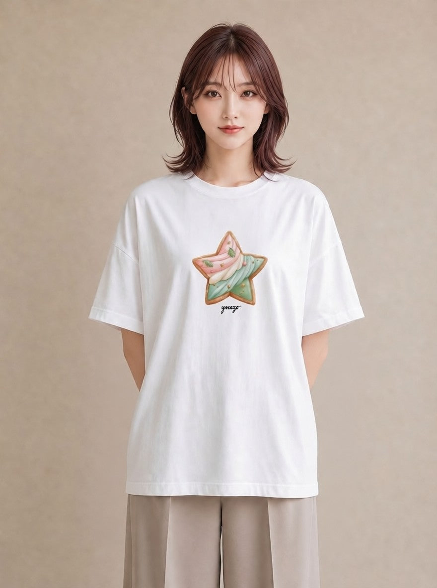 Tシャツ レディース マフィン 食べ物 フード イラスト こなれ感 女子会 お揃い 白T