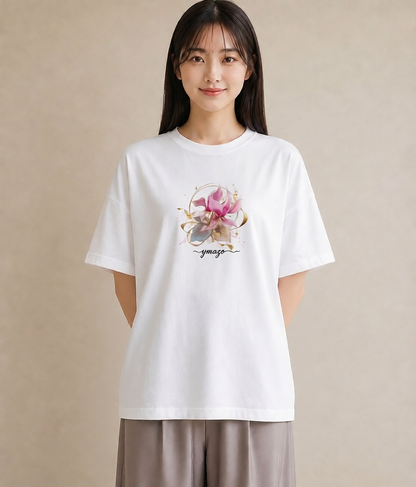 Tシャツ レディース あさがお 朝顔 花 花柄 イラスト ガーリー 誕生日プレゼント 綿100 白T