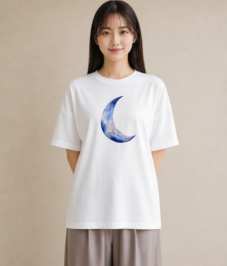 半袖Tシャツ レディース 山羊座 星空 宇宙 イラスト ナチュラル 20代 カジュアルコーデ 白T