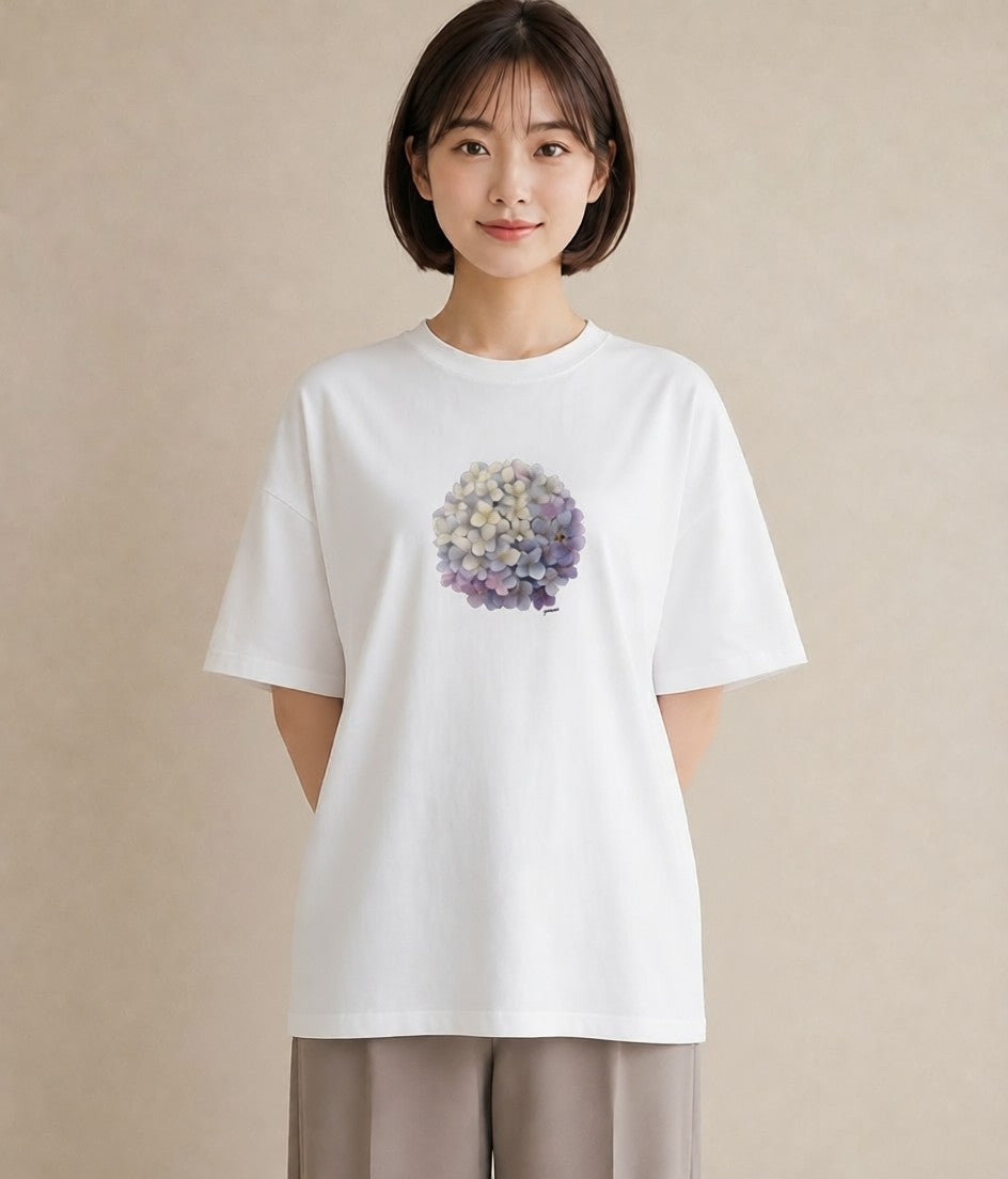 デザインTシャツ レディース スミレ 花 花柄 イラスト ラフ 春コーデ 姉妹 白T