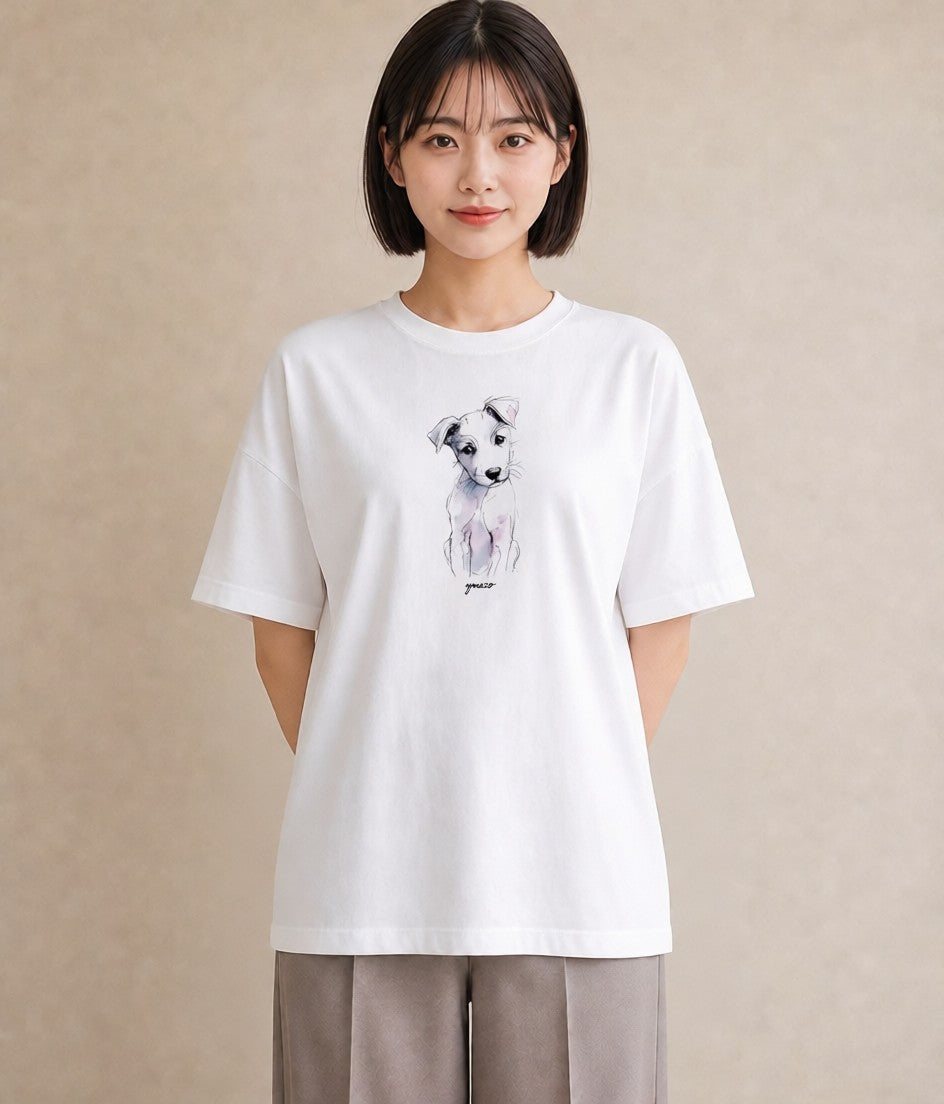 プリントTシャツ レディース 子犬 犬 いぬ イラスト シック 秋コーデ おしゃれギフト 白T