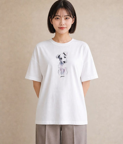 プリントTシャツ レディース 子犬 犬 いぬ イラスト シック 秋コーデ おしゃれギフト 白T