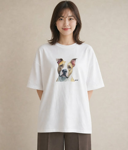半袖Tシャツ レディース ミックス犬 犬 いぬ イラスト 休日コーデ 旅行 母娘コーデ 白T