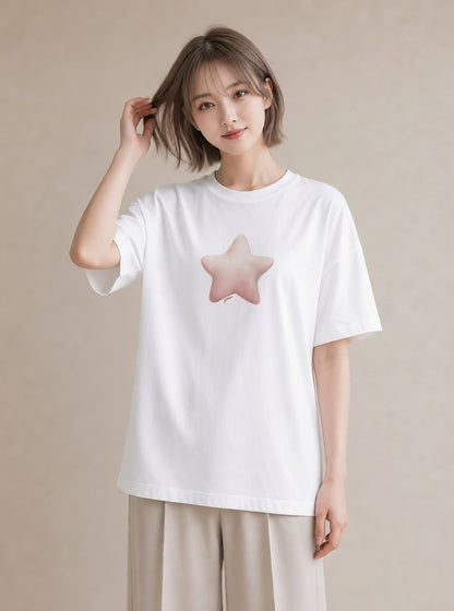 デザインTシャツ レディース ヒトデ 海の生き物 海 イラスト ラフ 週末コーデ 敬老の日 白T