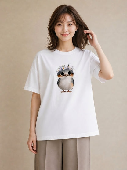 Tシャツ レディース ボタンインコ ペット 動物 イラスト デート 帰省 白T