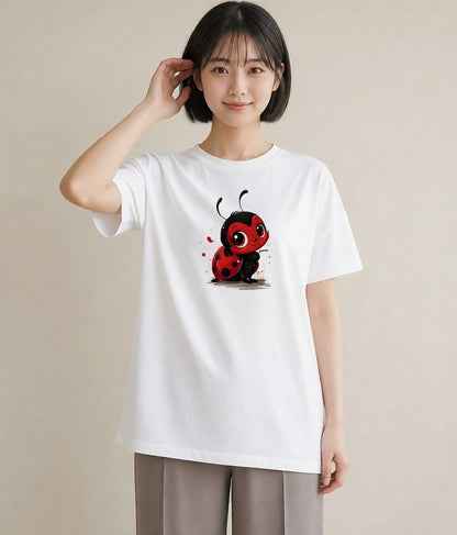 Tシャツ レディース てんとう虫 昆虫 虫 イラスト 普段使い ギフト 母の日 白T