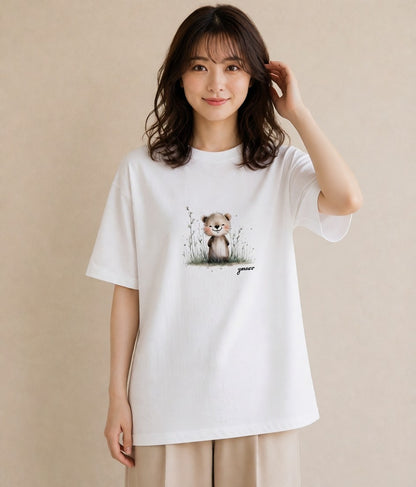 デザインTシャツ レディース ロボロフスキー ペット 動物 イラスト 韓国風 おしゃれギフト 社会人 白T