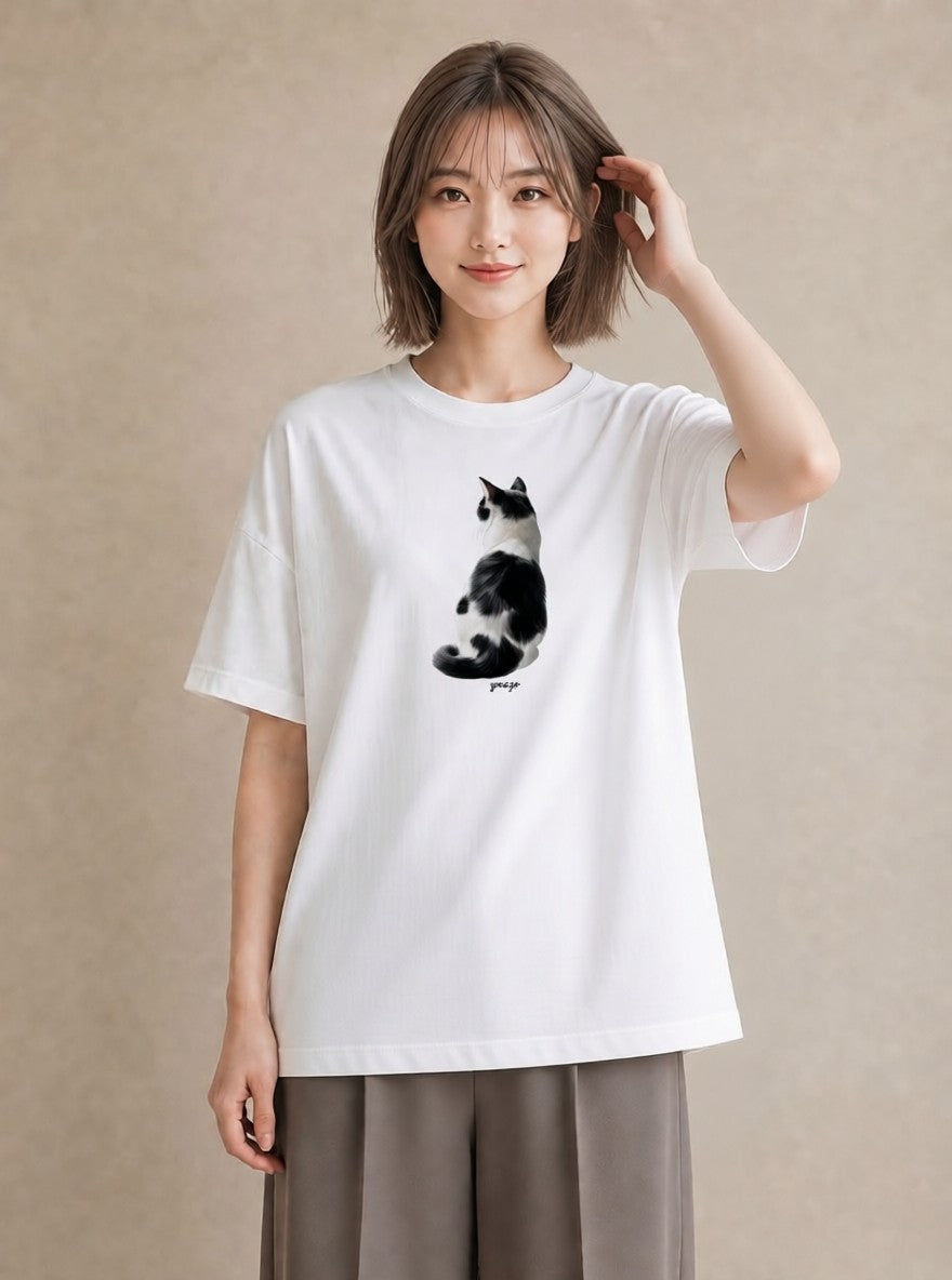 半袖Tシャツ レディース ラグドール 猫 ねこ イラスト ラフ 秋コーデ おしゃれギフト 白T