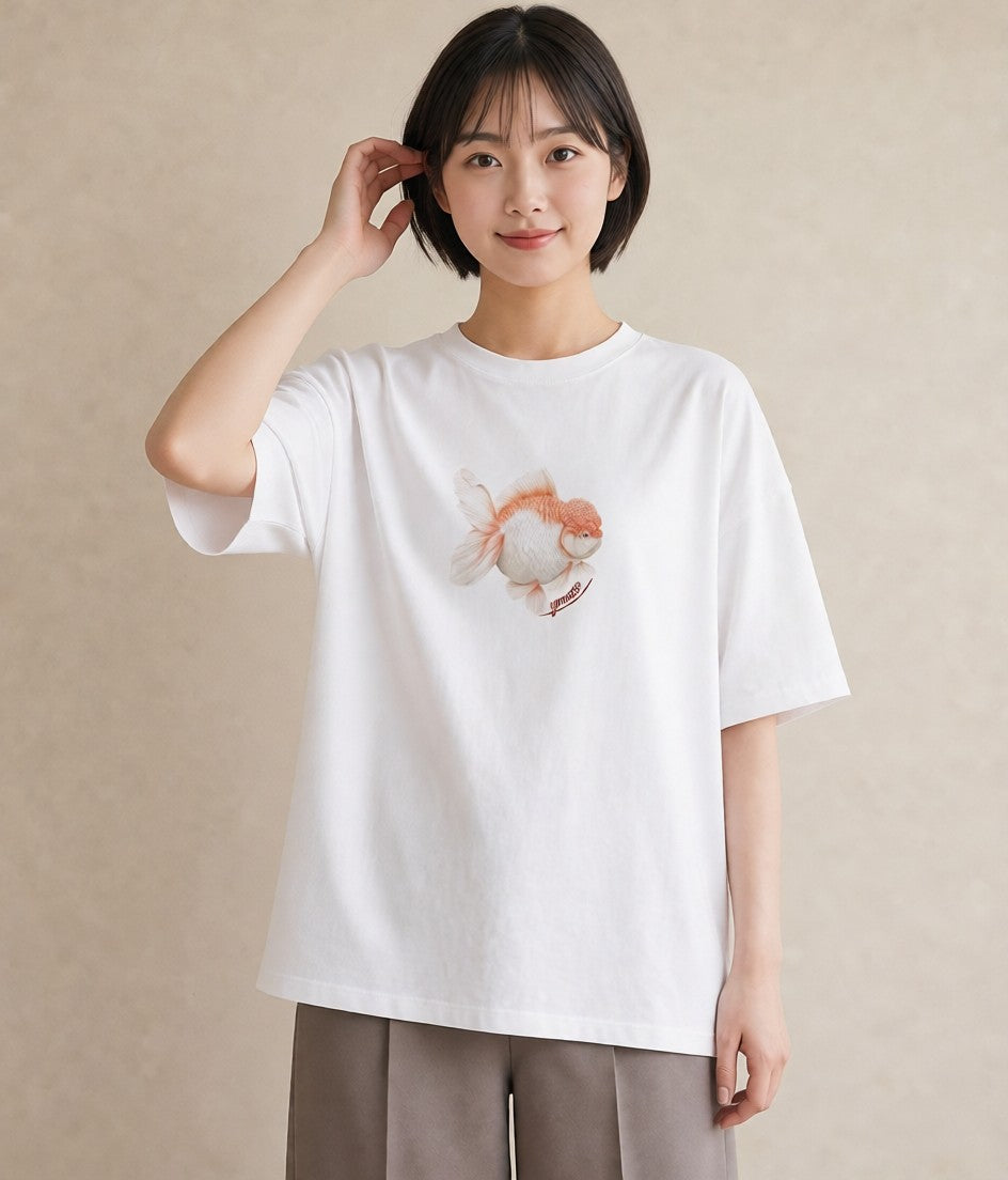 半袖Tシャツ レディース カクレクマノミ 海の生き物 海 イラスト 普段使い 公園 ママ 白T