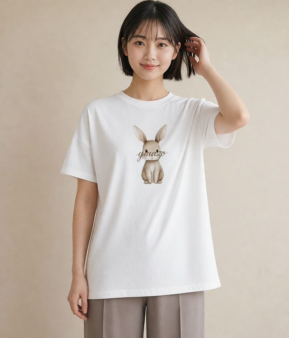 プリントTシャツ レディース ネザーランドドワーフ ペット 動物 イラスト モード ギフト 母の日 白T