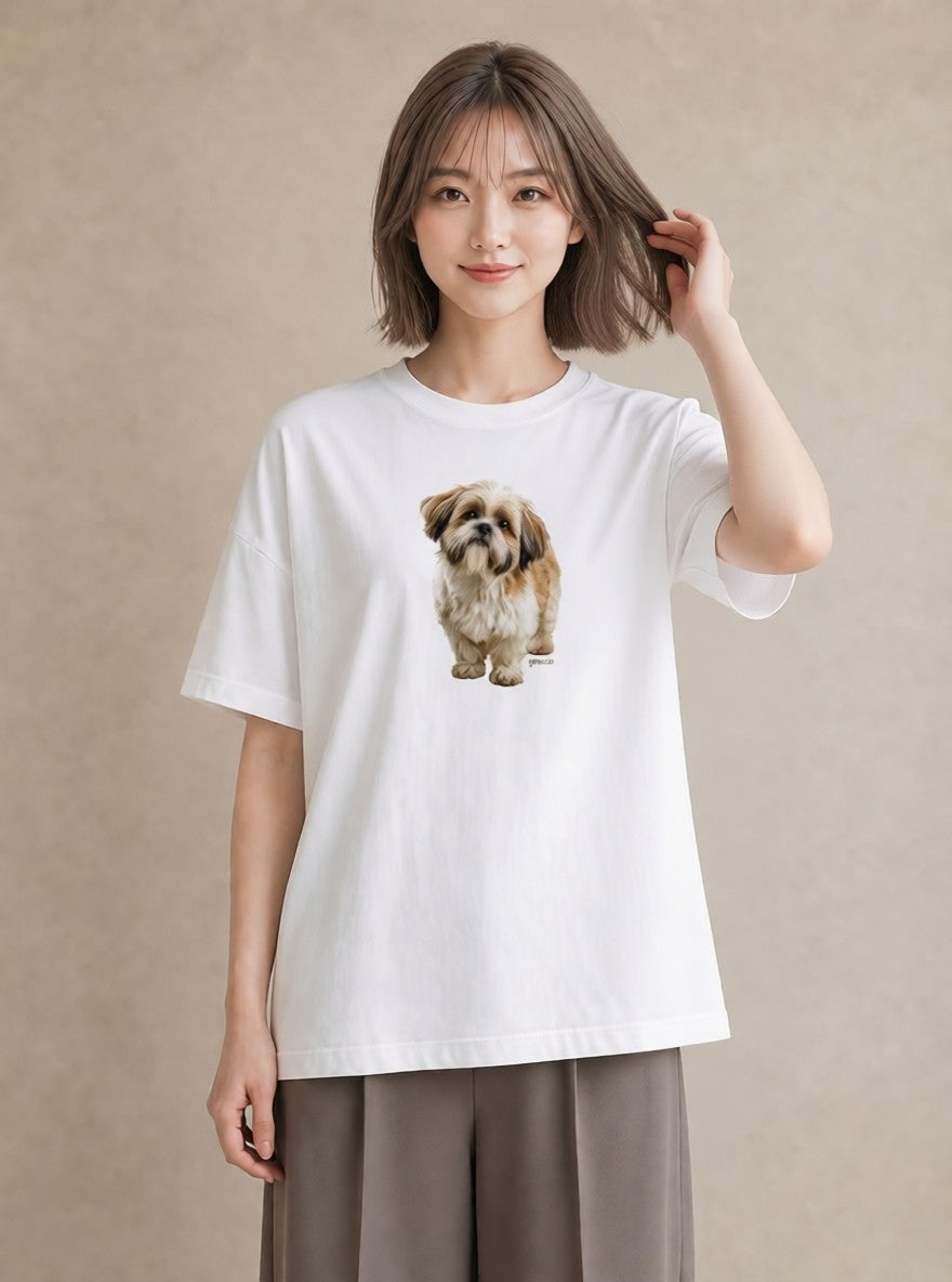 グラフィックTシャツ レディース 狆 犬 いぬ イラスト 敬老の日 ホワイトデー 白T