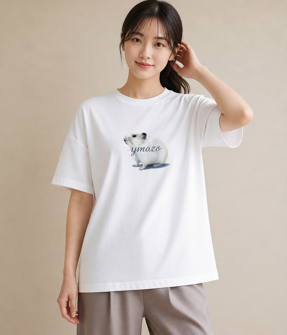 プリントTシャツ レディース シマリス ペット 動物 イラスト 旅行コーデ 女性向けギフト 散歩 白T
