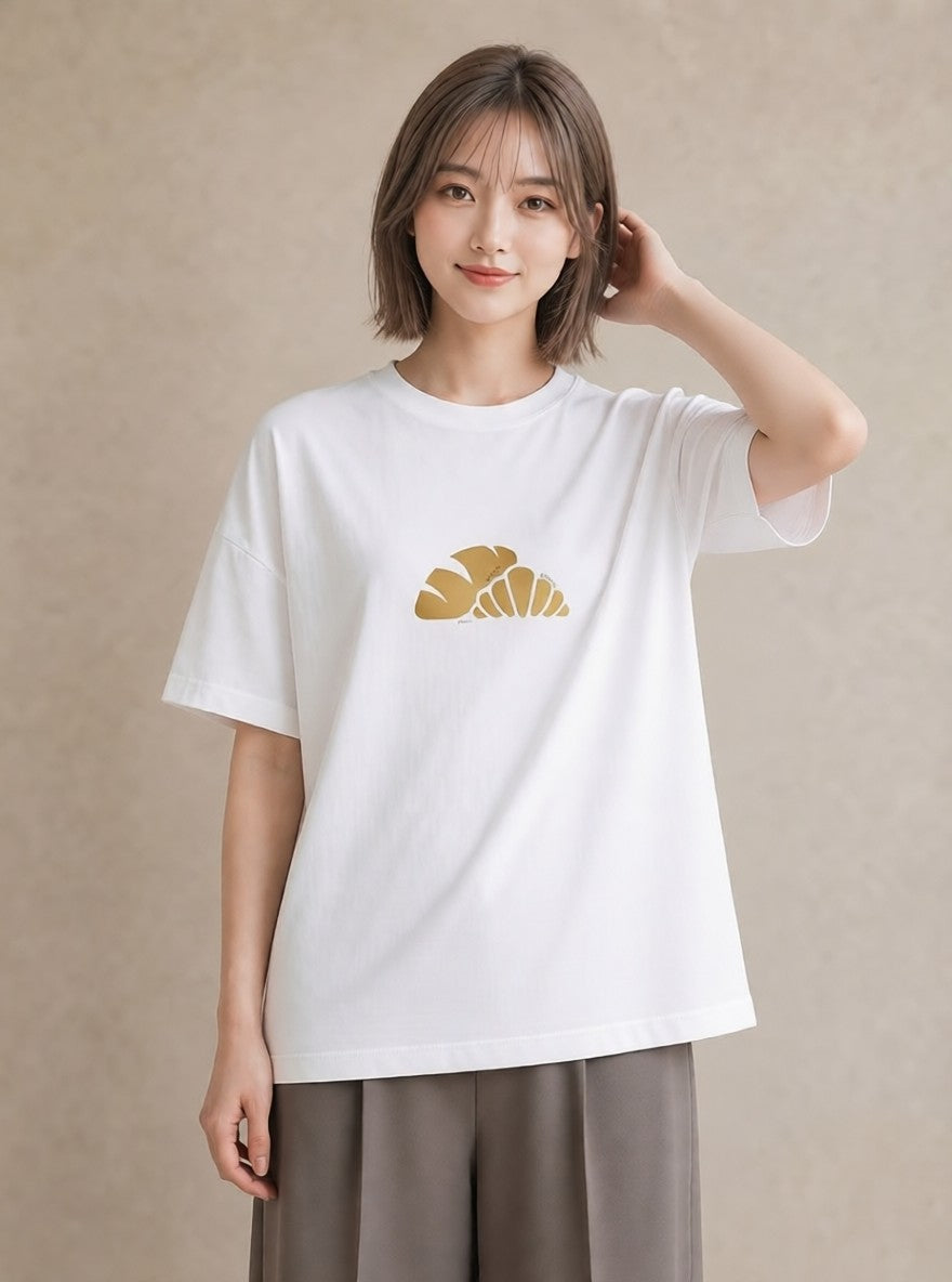 Tシャツ レディース パン ベーカリー イラスト レトロ 在宅 公園 白T