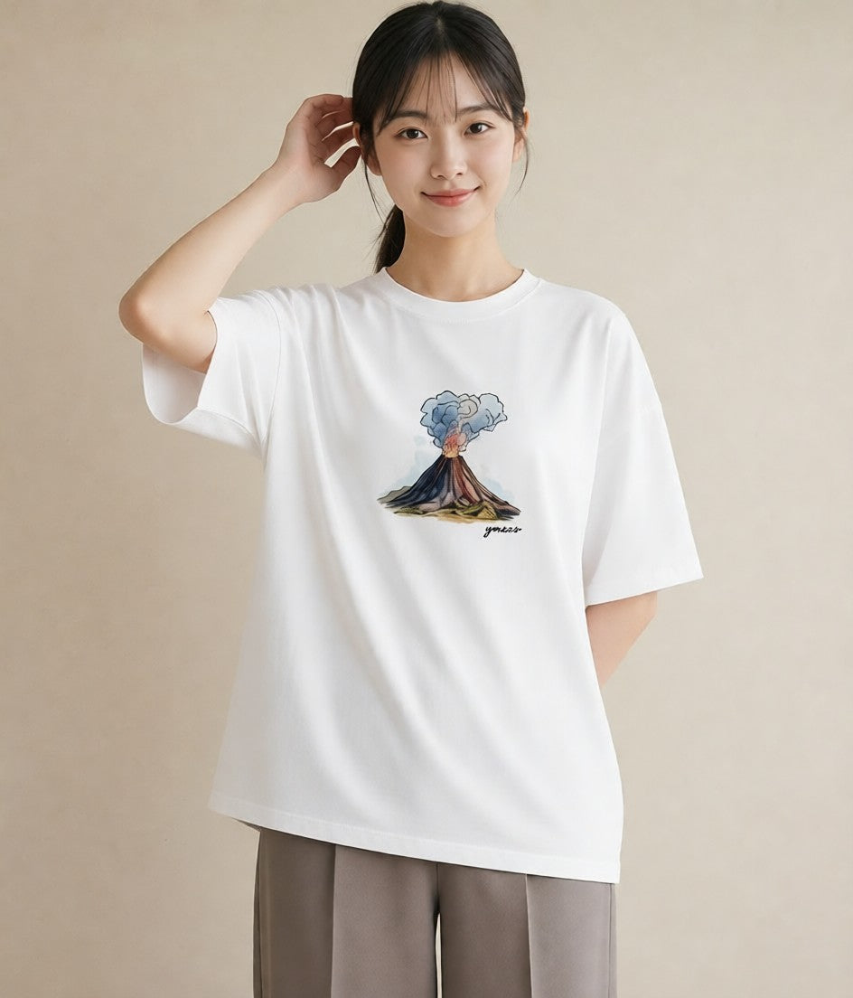 グラフィックTシャツ レディース 山 星空 宇宙 イラスト ポップ 母娘コーデ 自分用 白T