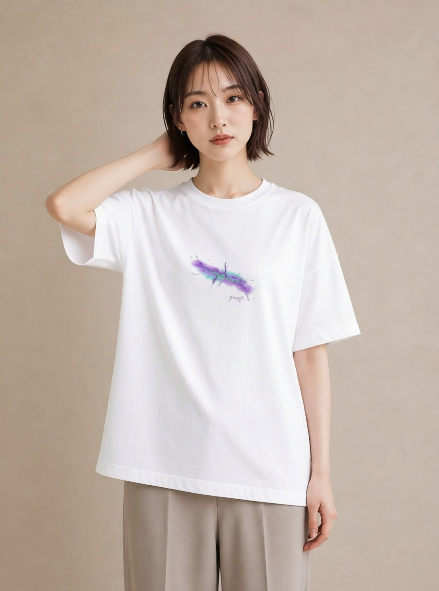 半袖Tシャツ レディース 双子座 星空 宇宙 イラスト フェミニン 週末コーデ 敬老の日 白T