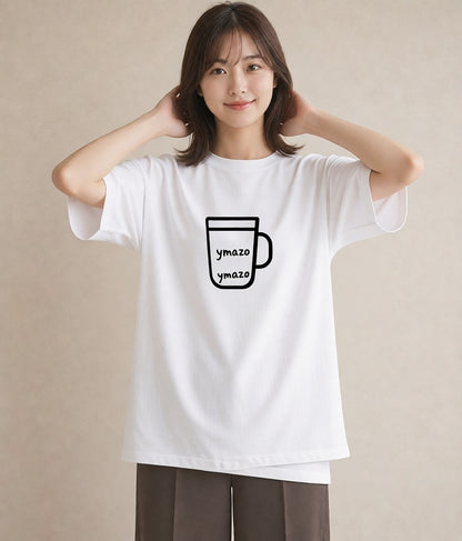 プリントTシャツ レディース コーヒー カフェ 珈琲 イラスト シンプル 女子会 お揃い 白T