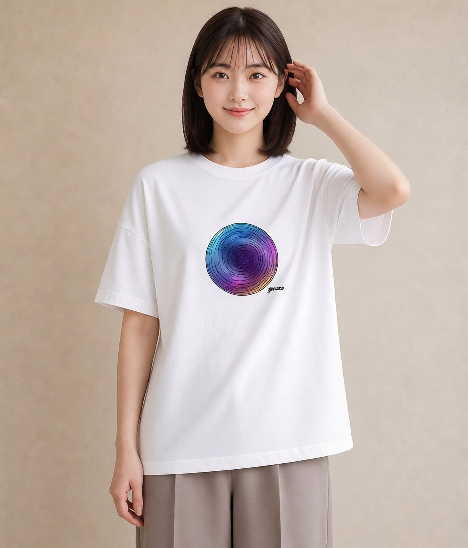 デザインTシャツ レディース 宇宙 星空 イラスト 水彩風 誕生日プレゼント 綿100 白T